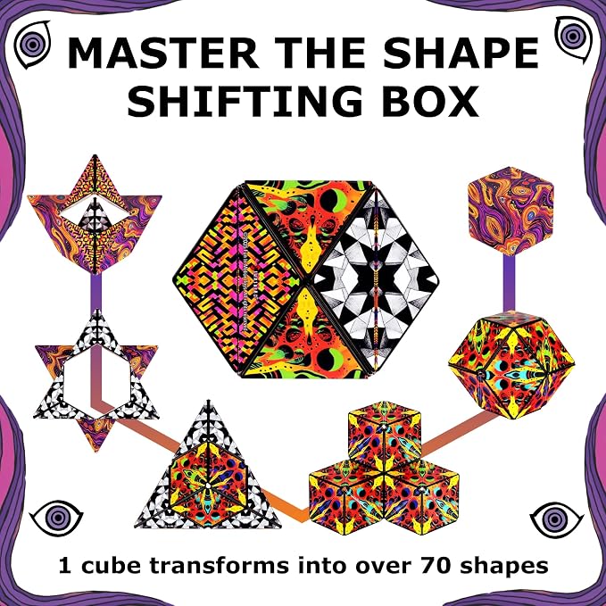 Shashibo DODECA Magnetic Puzzle Cube, Stress Relief Fidget Toy | 100+ Possible Shapes, Sensory Fidget Toy For Adults & Kids, Fun Shape Shifting Puzzle Box For All Ages
