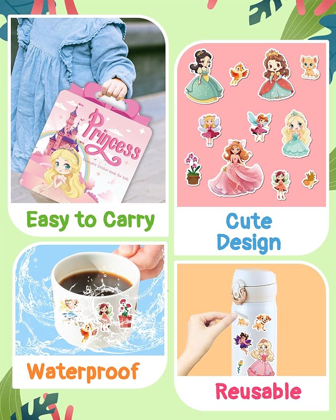 Benresive Reusable Sticker Book for Toddlers, Travel Stickers for Kids | Toddler Travel Activities Toys, Birthday Gifts for Boys & Girls, Airplane Travel & Road Trip Essentials Kids