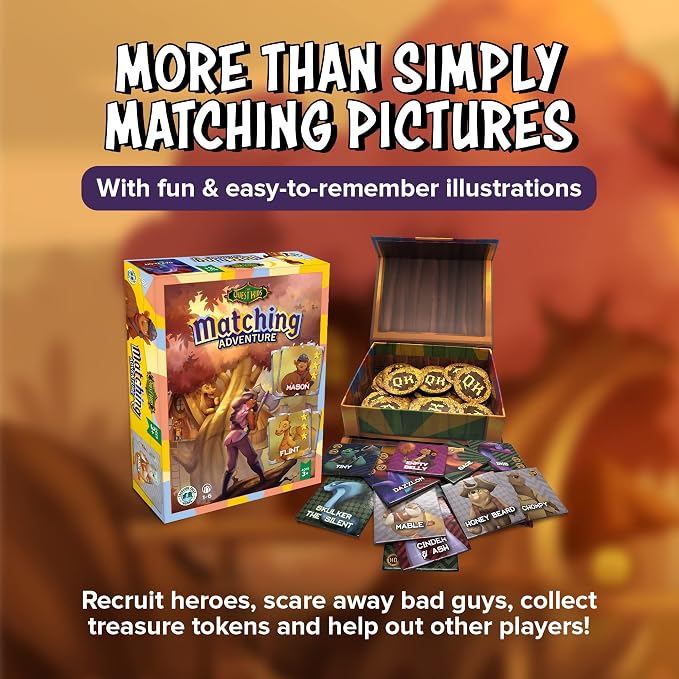 Matching Adventure Memory Game, Matching Games for 3 Year Olds and Up, Fantasy-Inspired Strategy and Concentration Game