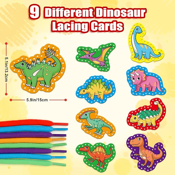 Lacing Cards,Sewing Kit for Kids,Fine Motor Toys,Classroom Must Haves | Shoe Tying Practice, Manipulatives for Preschoolers,Homeschool Supplies,Preschool Learning Activities,Toddler Crafts