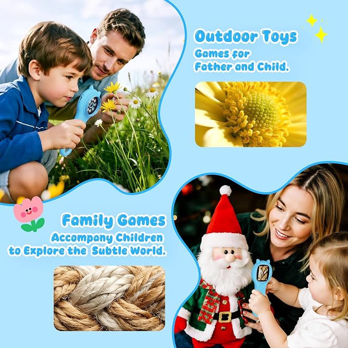 Microscope for Kids, Portable Digital Microscope for Outdoor Exploration | 500X digital magnifying glass with a 2-inch IPS screen for nature, camping, travel, and hands-on STEM learning.