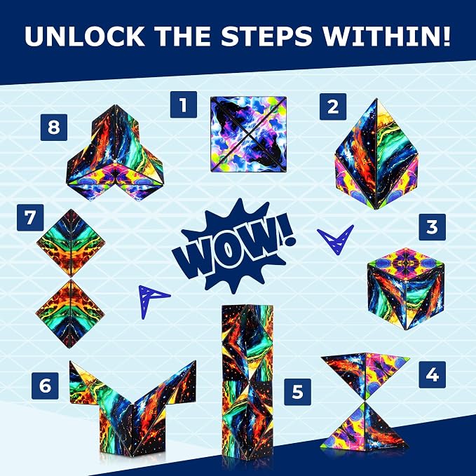 Shashibo ICOSA XL Magnetic Puzzle Toy, Stress Relief Fidget Toy | 200+ Possible Shapes, Sensory Fidget Toy For Adults & Kids, Fun Shape Shifting Puzzle Toy For All Ages