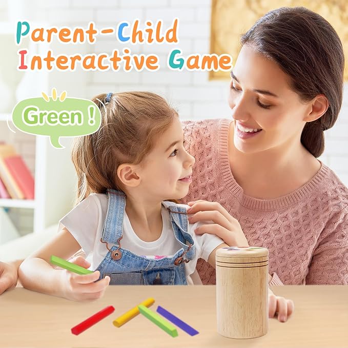 Montessori Wooden Stick Color Sorting Toys for 1+ Year Old | Preschool Learning Activities Educational Fine Motor Color Sorting Matching Game,1 2 3 Year Old Birthday Gifts for Boys Girls
