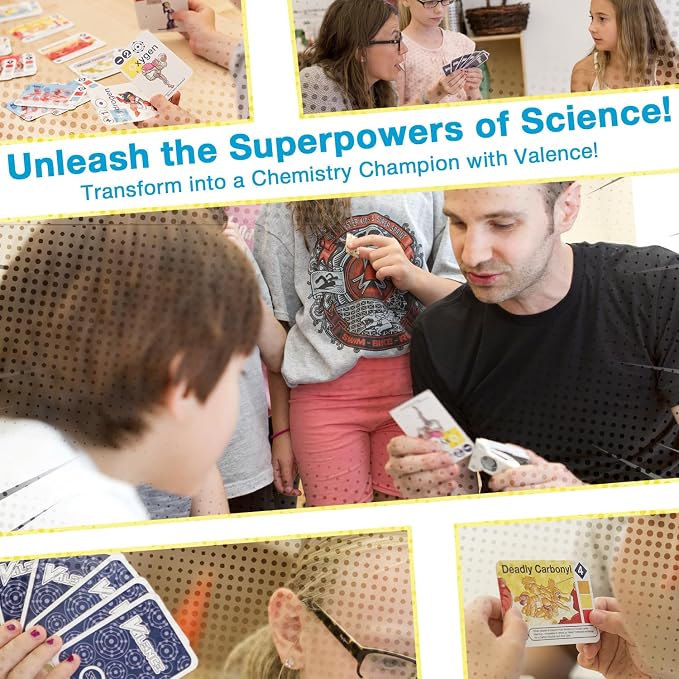 Valence Periodic Table for Kids 8-12 Chemistry Games - Periodic Table of Elements, Science Gifts, Educational Science Games Molecules, Chemistry Gifts, Elements Toys, Basic Educational Card Game
