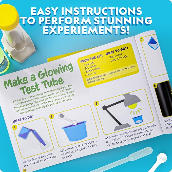 National Geographic Chemistry Set with 45 Experiments for Kids 8-12 | Volcano Eruption, Geyser and Rocket Activities, Hands-On Chemical Reactions, STEM Projects, Science Kit, Birthday Gift
