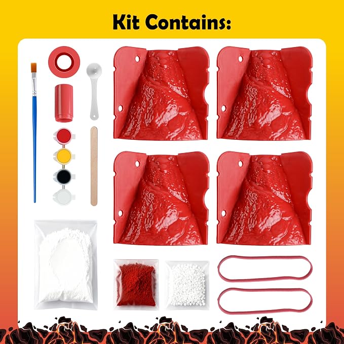 Volcano Science Kit, Kids Erupting STEM Experiment Set | Make a volcano erupt! Science experiment kit with non-toxic materials. Fun STEM project for kids, great educational gift.