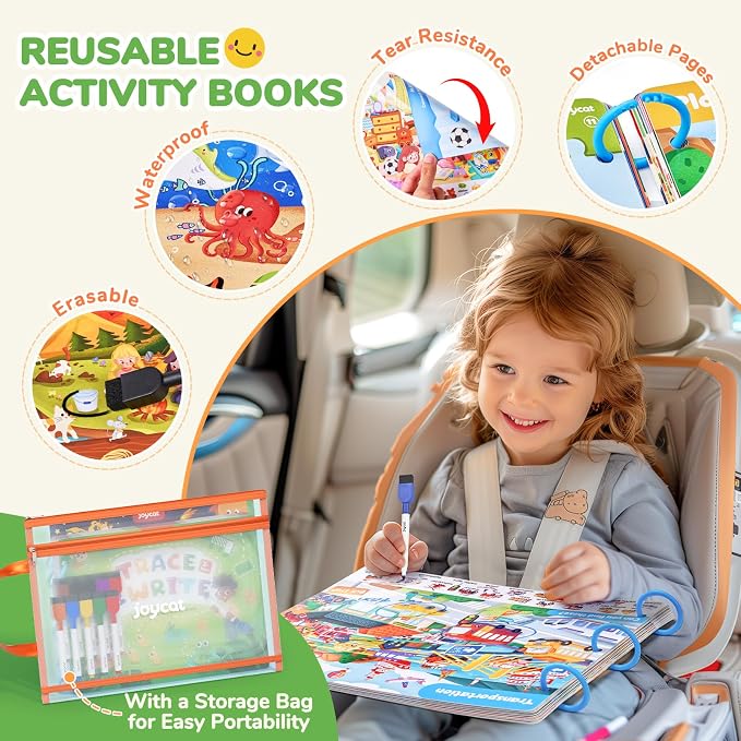 JoyCat Preschool Learning Activities Set (2-Pack) for Toddlers & Kids 3-5 | Letters & Numbers Handwriting Practice Tracing Workbooks for Toddlers & Kids, Birthday Gifts for Girls and Boys Ages 3-5