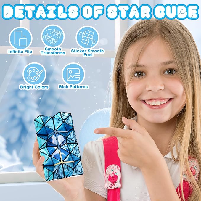 Euclidean Cube Fidget Toys for Kids 2 in 1 Star Cube Magic Cube Puzzle Toys | Fidget Cube for Kids and Adults, Yoshimoto Cube Travel Toy Stress Relief for All Age, Birthday Gifts for Boys Girls Ages 8-12