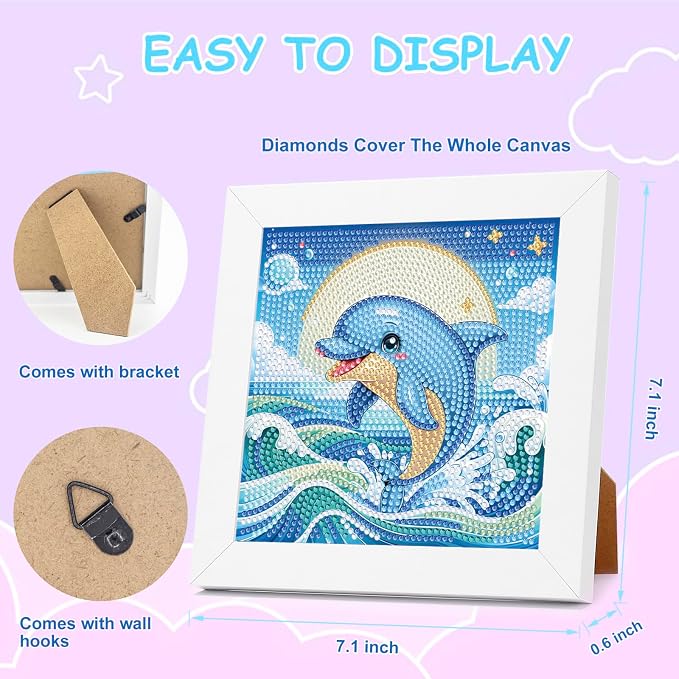 Nardoll Diamond Art Kits - Arts and Crafts - Diamond Art Painting with Wooden Frame - Boys Girls Birthday Gift - GEM Art for Adults Beginners Home Wall Decor