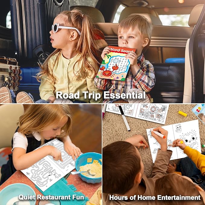 Elfew 20 Pack Small Activity Books for Kids Age 4-8,8-12, (7.1* 5.1 Inches) | Bulk Puzzles Books, Over 280 Different Brain Games, Party Favor Gift, Classroom Activity, Boy and Girl Goodie Bag Stuffers