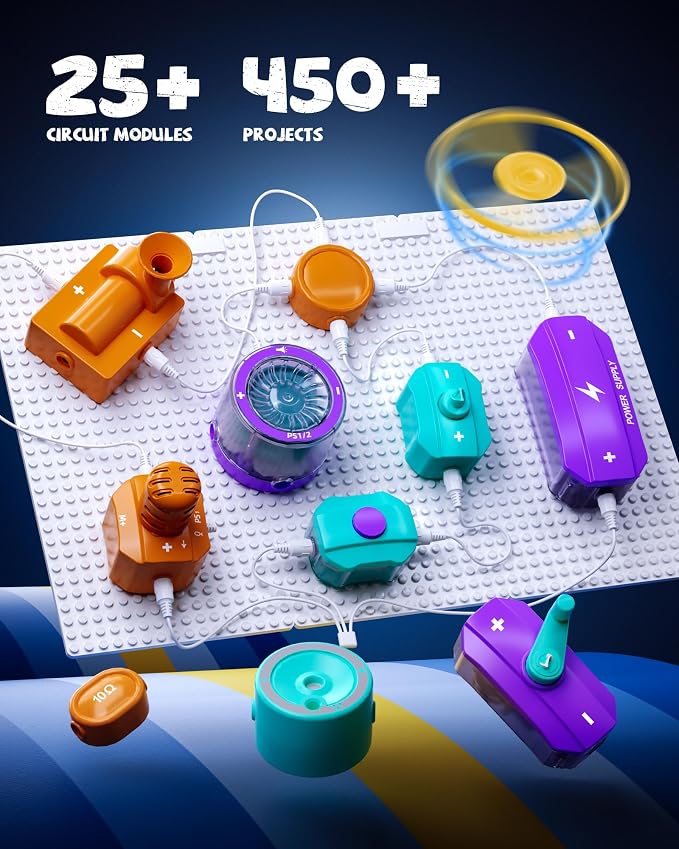 Science Kits for Kids Age 5-7 8-12, Over 450 Projects, 45 Circuit Parts, STEM Toys for Ages 8-13 6-8, Electric Circuit Kit for Kids Ages 4-8, Science Gifts for 5 6 7 8 Year Olds Boys Girls