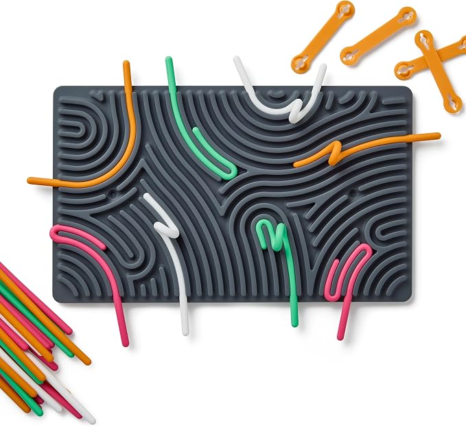 Pushpeel XL Sensory Activity Board – Expandable Silicone Fidget Toy for Stress, Anxiety, ADHD & Autism – Modular, Silent, No Mess - Granite