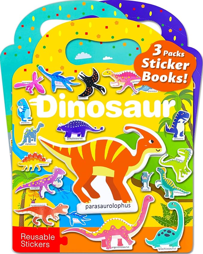 Walenced Reusable Sticker Book for Toddlers, Stickers for Kids, Toddler Toy | Toddler Craft Activities, Toddler Travel Toys, Boy Girl Birthday Gifts, Airplane Travel & Road Trip Essentials Kids