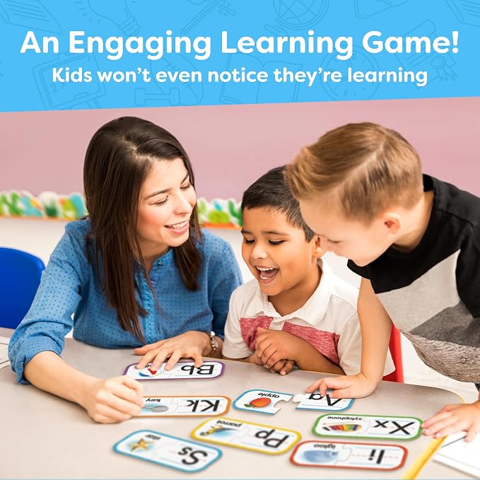 Alphabet Puzzle Games for Kindergarten - 26 Pairs Self-Correcting ABC Puzzles for Kids Ages 3-5 - ABC Puzzle Matching Game, Alphabet Puzzles Toddler Learning Toys - Preschool Classroom Must Haves