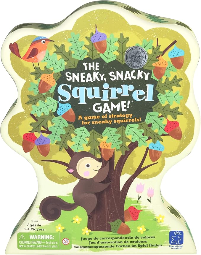 Educational Insights The Sneaky, Snacky Squirrel Game - Toddler Board Games for 3 Year Olds, Fine Motor Skills Toys for Toddlers, Color Matching Preschool Games, Tweezer Tool Fine Motor Game | Toddler Board Games for 3 Year Olds, Fine Motor Skills Toys...