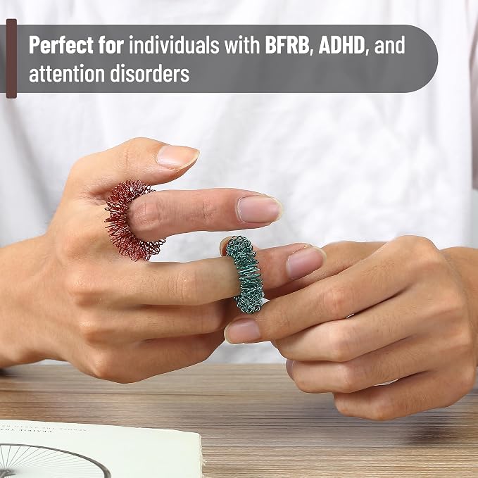 Mr. Pen- Spiky Sensory Rings, 40 Pack, Jewel Tones | Stress Relief Fidget Sensory Toys, Fidget Ring for Anxiety, Massager, Individuals with BFRB, ADHD and Attention Disorder