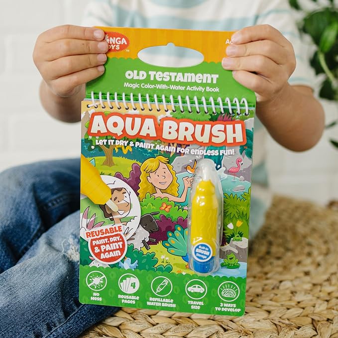 Aqua Brush Old Testament #1 Color with Water Activity Book, Bible School, Preschool, Elementary, Primary, Christian, Religion, for Kids Ages 3+