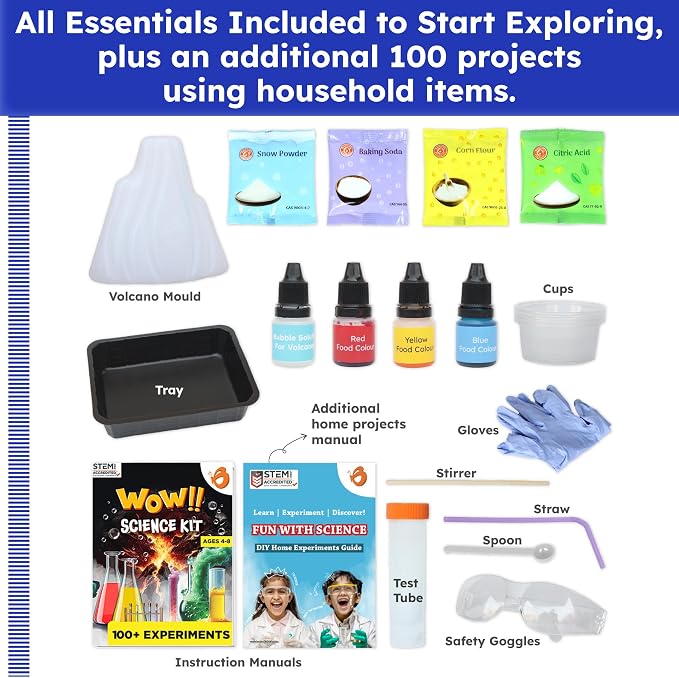 Butterfly EduFields Science Kits for Kids Ages 5-7 6-8 | 100+ Experiments | Educational Science Kit | Chemistry & Volcano Science Projects Kit | Birthday Gift for Boys & Girls Ages 4-8 | STEM Toys