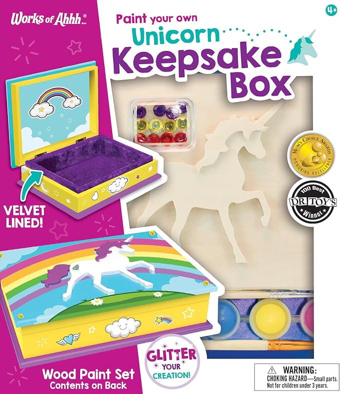 Craft Set - Unicorn Keepsake Box Classic Wood Paint Kit