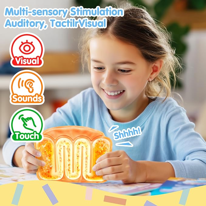 JOYIN 4 Pcs Sensory Fidget Toys for Kids, Sensory Toys for Autism ADHD Fidget Toy Tubes Stress Toys for Kids, Autism Hyperactivity, Stress Relieve, Fidgets Toy for Classroom, Easter Party Favors