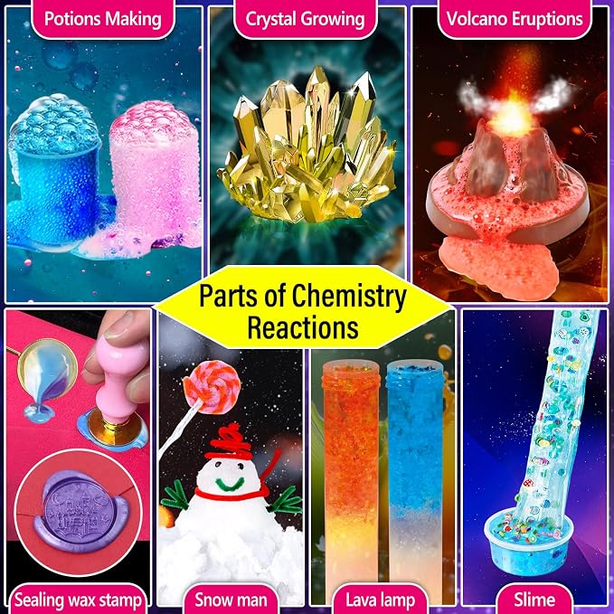 PATIFEED 230 Experiments Science Kit for Kids Chemistry Set | S.T.E.M Toys, Crystal Growing, Physics, Slime, Volcano, Educational Gifts for Boys Girls