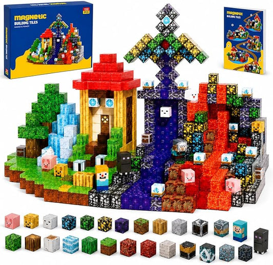 Magnetic Building Blocks 150PCS, 0.8in Stacking Cubes STEM Toy Kids Ages 3+ | Magnet Toys for Kids, Stacking Construction Magnets, School STEM Toys Birthday for Boys & Girls