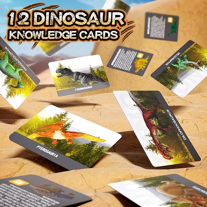12 Dinosaur Eggs Dig Kit Toys for Kids, Excavation Kit with Magnifier | Easter Basket Stuffers, Science STEM Birthday Party Favors, Gifts for Boys Girls Age 3 4 5 6 7 8 9 10 + Years Old