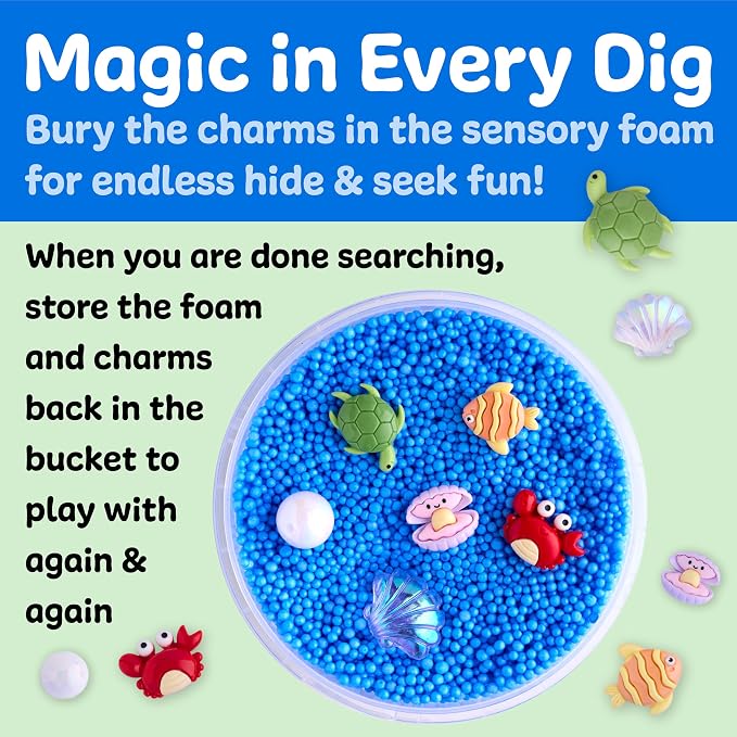 Creativity for Kids Sensory Surprise Ocean Kit | Crunchy Sensory Foam Toy for Kids | Dig, Squish & Discover Hidden Ocean Surprises | Mess-Free, Screen-Free Play (Ages 4+)