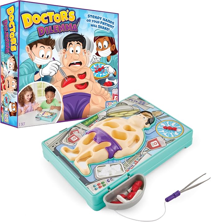 Game Zone - Doctor's Dilemma - Family Board Game for Kids | Operate with steady hands to help the patient - a giggly first skill game that builds focus and turn-taking, Ages 3+