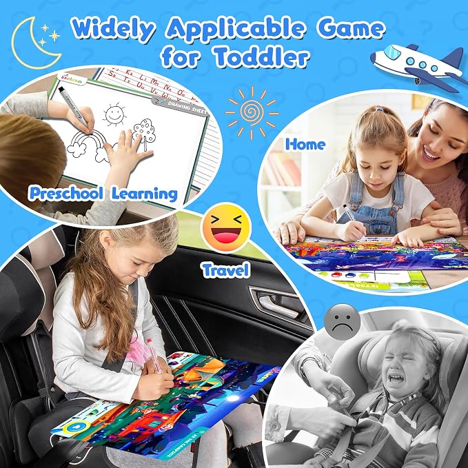 Baobrava Search and Find Game Books, Preschool Learning Activities for Kids | Flash Cards, Travel Games Toys for Road Trip Car Airplane, Educational Seek Activity Birthday Gifts for Boys Girls Age 3-8