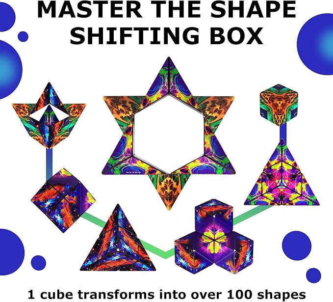 Shashibo DODECA Magnetic Puzzle Cube, Stress Relief Fidget Toy | 100+ Possible Shapes, Sensory Fidget Toy For Adults & Kids, Fun Shape Shifting Puzzle Box For All Ages