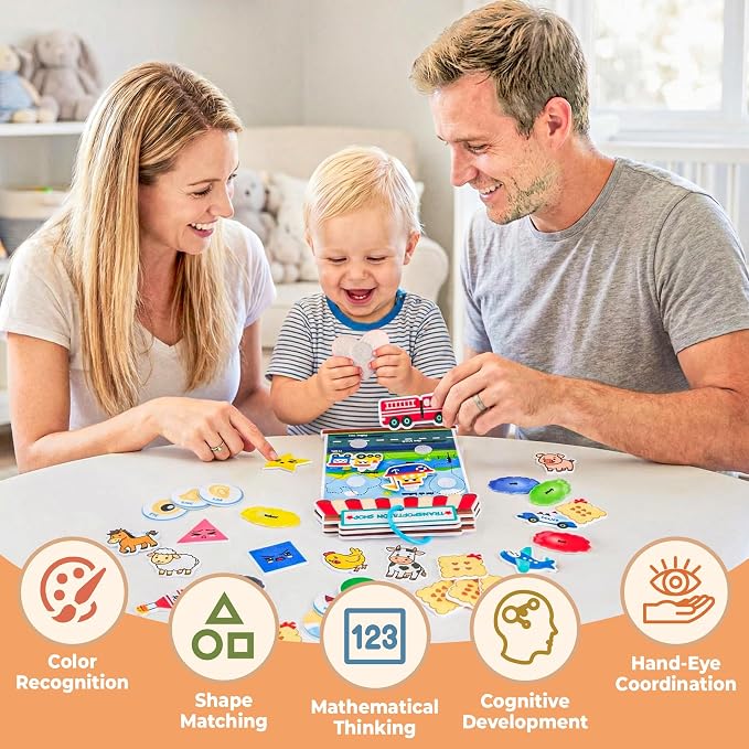 Activity Books for Toddlers 1-3|Felt Montessori Busy Book Learning Toys | Educational Busy Board for Toddlers 2-4|Preschool Color Sorting Toys for 2 year old|Sensory Baby Travel Toys Boys Girls Gift