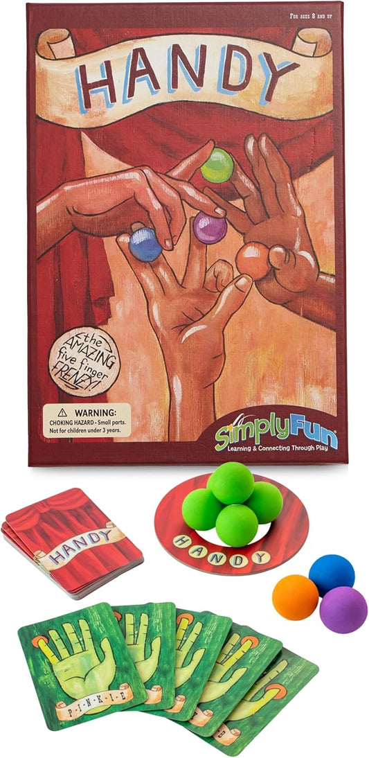 SimplyFun Handy - Family Game for Kids and Adults Ages 8+ - Fine Motor Skills Game with Soft Balls and Cards - Classroom, Party, or Family Game Night Fun