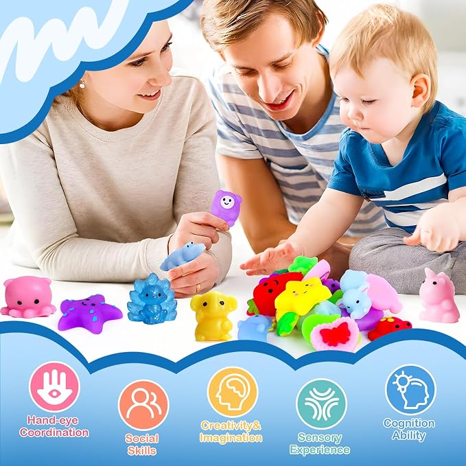 VISCOO 200 Pack Squishy Toys, Mochi Squishy Bulk, Kawaii Squishies for Kids | Stress Relief Sensory Toys, Treasure Box Toys for Classroom Prizes, Easter Basket Stuffers,Goodie Bags Fillers Party Favors
