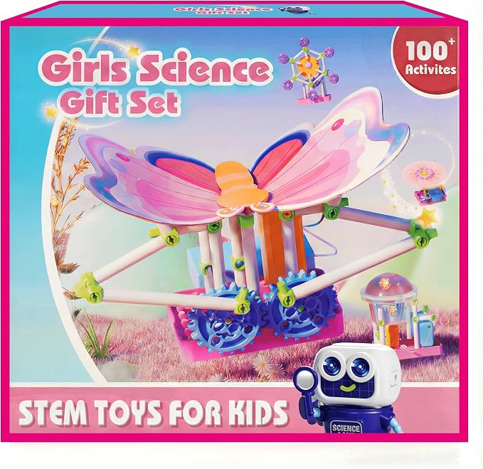 SMILESSKIDDO Science Kit for Girls 100+ Experiments, STEM Toys | Educational Projects, Fun Experiments, Step-by-Step Instructions, Learning Gift for Kids, Ages 5-10