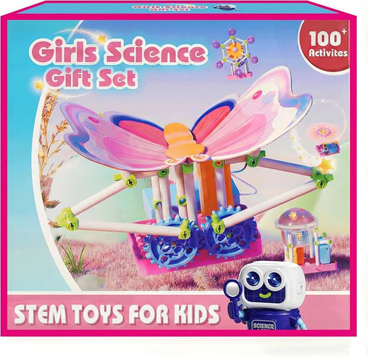 SMILESSKIDDO Science Kit for Girls 100+ Experiments, STEM Toys | Educational Projects, Fun Experiments, Step-by-Step Instructions, Learning Gift for Kids, Ages 5-10