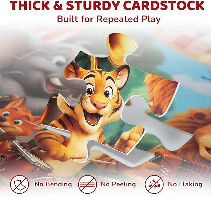 BenBen Floor Puzzles for Kids, 2 x 3 Feet 48 Pieces Forest Animals Puzzles | Extra-Thick Large Piece Jumbo Jigsaw Puzzle for Toddlers Ages 4-6, Preschool Educational Toys with Storage Box for Girls Boys