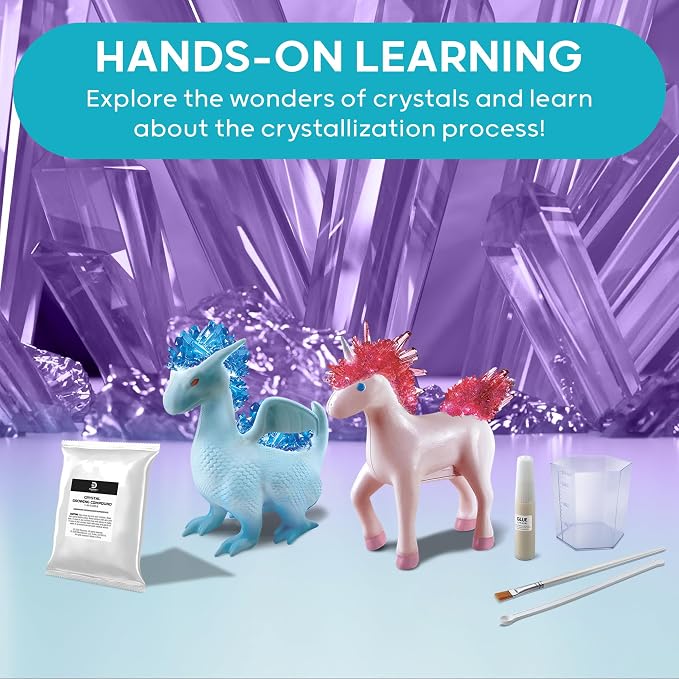 Discovery™ Dragon & Unicorn Crystal Grow Kit, DIY STEM Activity Set, Educational Arts & Crafts for Kids, Children's Chemistry & Science Learning Toy, Fun & Safe Science Project Gift Ages 8+