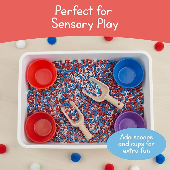 Red White and Blue Sensory Play Rice for Kids, 2 lbs – Patriotic Sensory Bin Filler for Scooping, Pouring, Sorting & Creative Play – Perfect for Sensory Tables and Fine Motor Play – Ages 3+