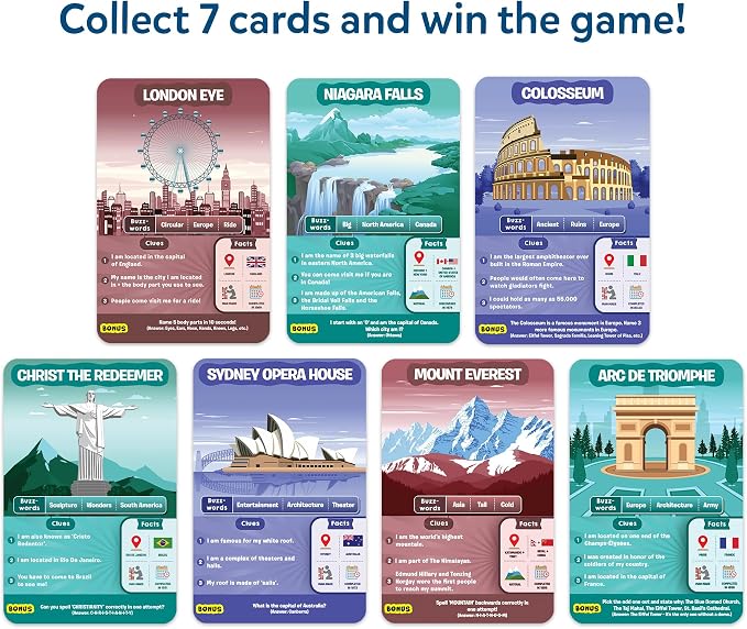 Skillmatics Guess in 10 Legendary Landmarks – Educational Travel Toy | For Boys, Girls & Kids Who Love Card Games, Geography, History & Trivia, Gift for Ages 8, 9, 10 & Up