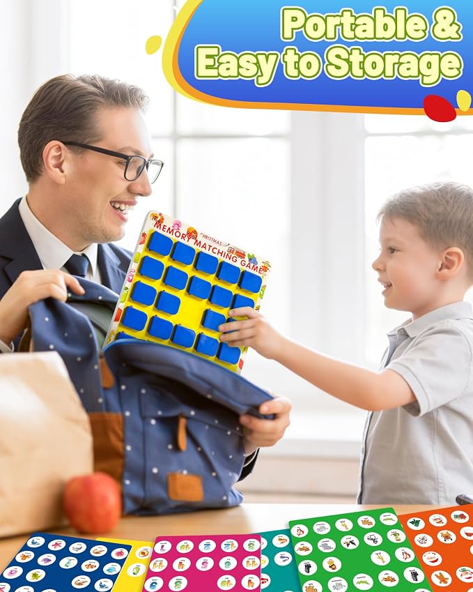 Matching Memory Game for Kids, Travel Toys Games Activities for 3-5 4-8 | Board Games 4-6, Car Games, Airplane Toys, Kids Toddler Road Trip Activities Essentials, Boys Girls Birthday Gifts