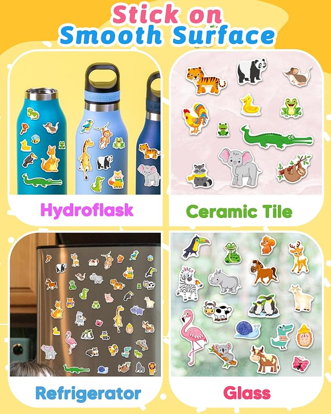 Benresive Reusable Sticker Book for Toddlers, Stickers for Kids, Travel Toy | Toddler Toys, Boys Girls Birthday Gifts, Airplane & Road Trip Essentials Kids, No Mess Waterproof Toddler Crafts Activities