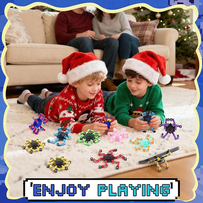 36PCS Transformable Fidget Spinners,Fidget Party Favors,Sensory Bulk Robot Fidget Stress Relief Toys for Kids Boys Girls 8-12,Fingertip Gyros Sensory Toys for ADHD