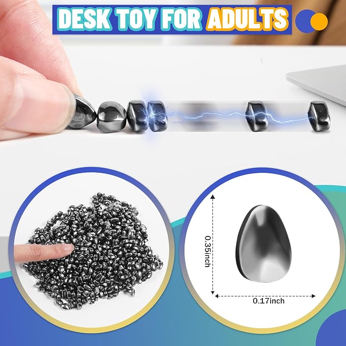Fidget Toys For Teen Boys Adult, 1000pc Metal Cool Gadgets Gift Quiet Office Desk Sensory Stress Fidgets Beads Stones Toy Anxiety Relief Items For Teen Girls ADHD Autism Autistic Ferrite Putty
