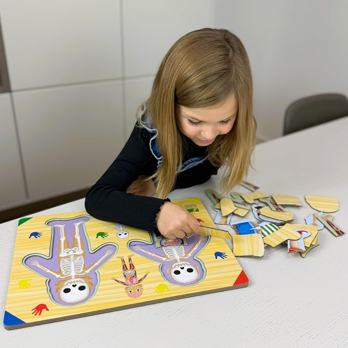 The Learning Journey: Lift & Learn Inside of Me – Human Body Layered 28 piece Jigsaw Puzzles- Montessori School - Learning Educational Toy for Baby - Kids Ages 3 and Up Non-Toxic & BPA Free