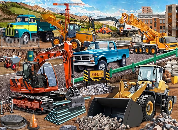 Puzzles for Kids Ages 6-8 8-10 -200 Piece Puzzles Construction Site Puzzle | Fun Bulldozer & Truck Puzzle toy .Puzzles for 6 7 8 9 10 11 12 years old boys and girls.Learning Puzzle Toy