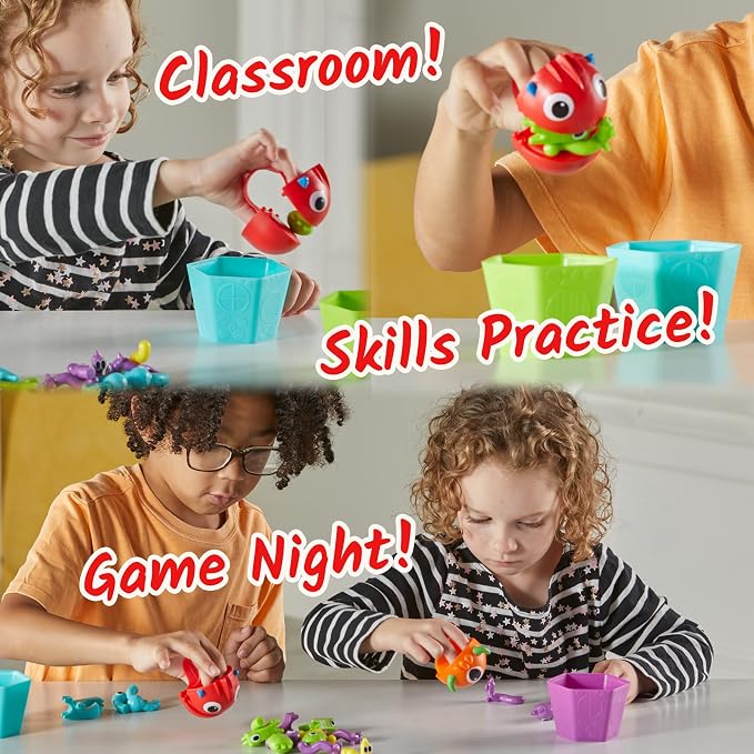 hand2mind Grab that Monster Fine Motor Activity Set, Ages 3+ | Occupational Therapy Toys, Fine Motor Skills Toys for Toddlers, play Therapy Games for Kids, Preschool Learning Activities