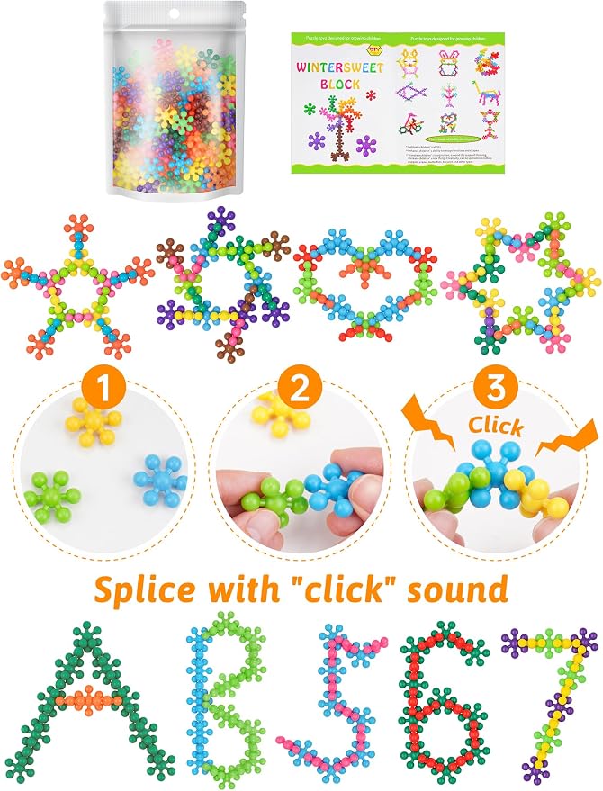 100PCS Building Blocks STEM Construction Toy for Kids 3+, Multi-Color | Solid Plastic Early Learning Creativity STEM Toy, Safe Material, Educational Toy for Kids