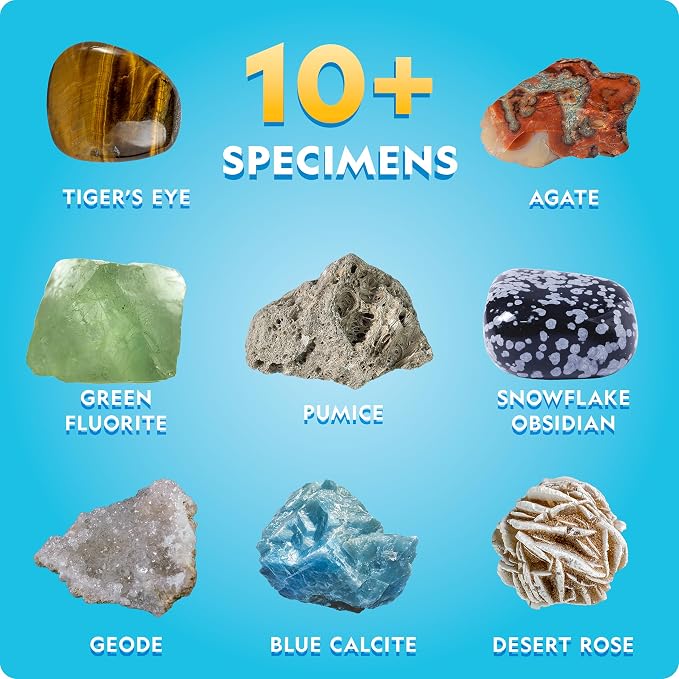 National Geographic Earth Science Kit with 100+ Activities for Kids 8-12 | Crystal Growing, Volcano Experiments, Rock Collection, Earth Science Activities, STEM Projects, Birthday Gift