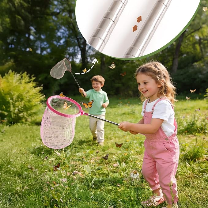 ROBOTIME Twin Color Catcher Kit for Kids: 2-Person Outdoor Explorer Set with Green & Pink Gear | Complete Hunting Kit for Siblings & Friends Ages 3+